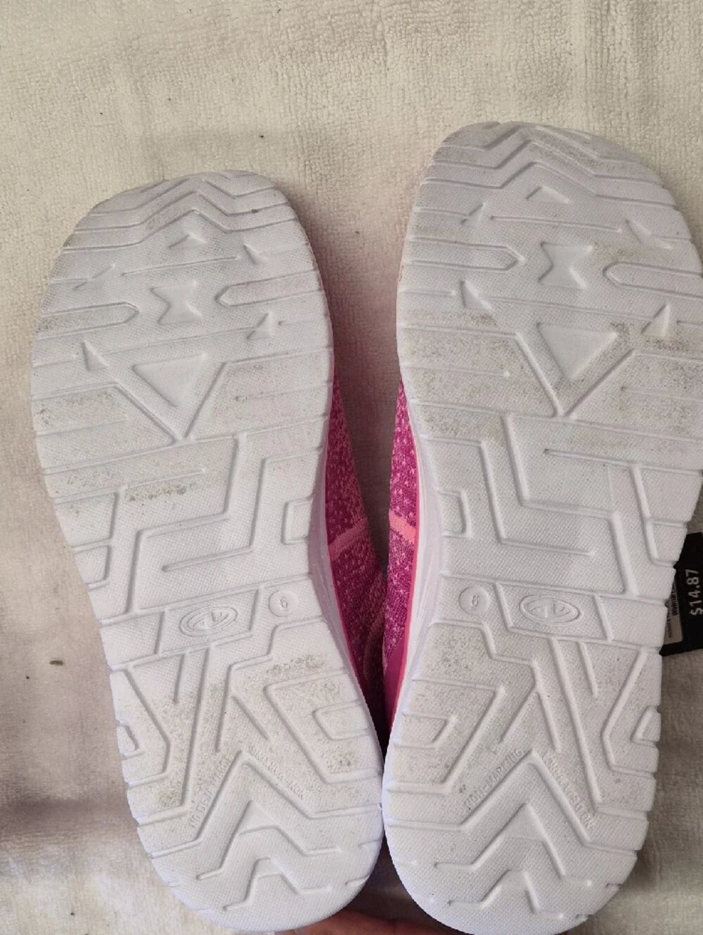Athletic Works Pink Gradient Knit Kids Sneakers Size 6